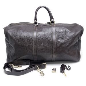 Gucci Boston Bag 206500 Guccissima Brown Travel Large Capacity